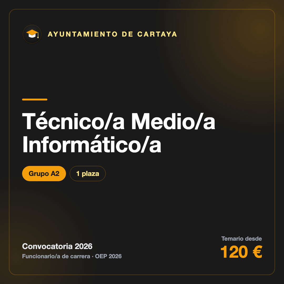 Técnico/a Medio/a Informático/a A2 · Ayuntamiento de Cartaya