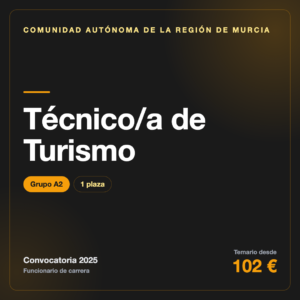 Técnico/a de Turismo A2 · Región de Murcia