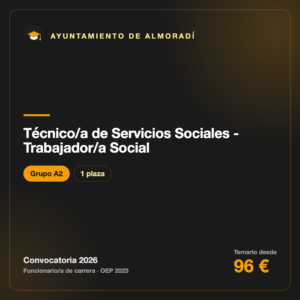 Técnico/a de Servicios Sociales - Trabajador/a Social A2 · Ayuntamiento de Almoradí